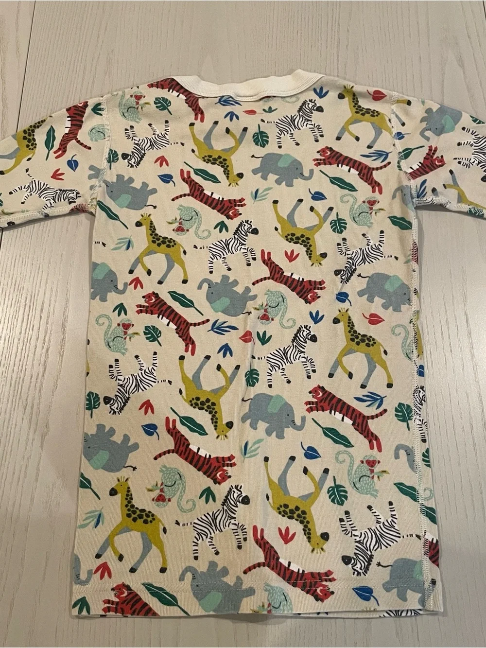 Hanna Andersson HannaJams Short John Pajama Set (Safari Animals) - Size 12 150